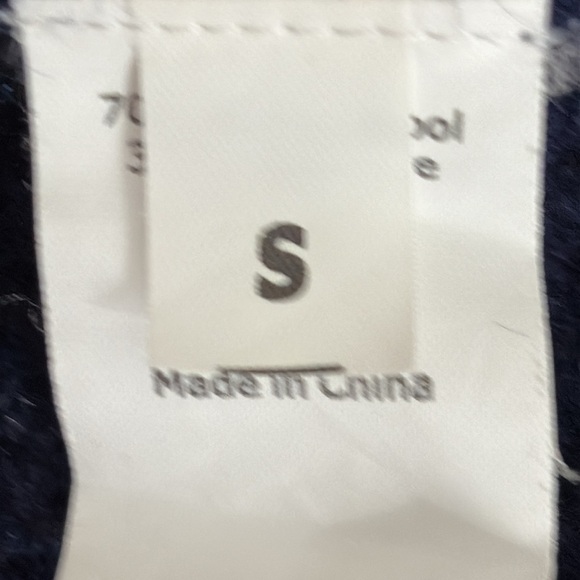 La Ligne Wool & Cashmere Snap Sleeve Meshed Sweater in Navy - Size Small-Repair - Picture 9 of 11